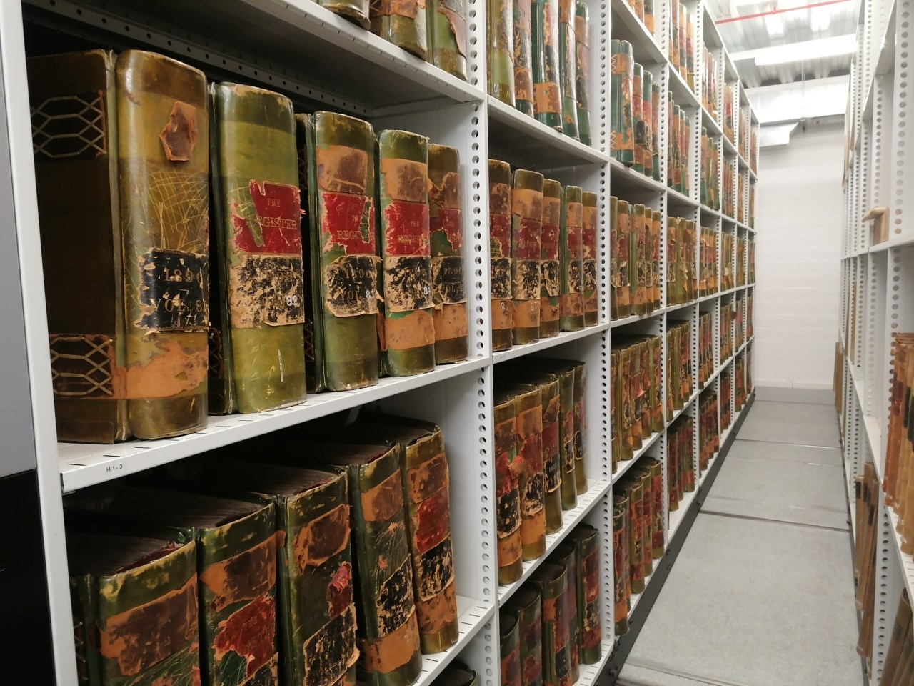 Photograph of one of the archives repositories at the Treasure House in Beverley