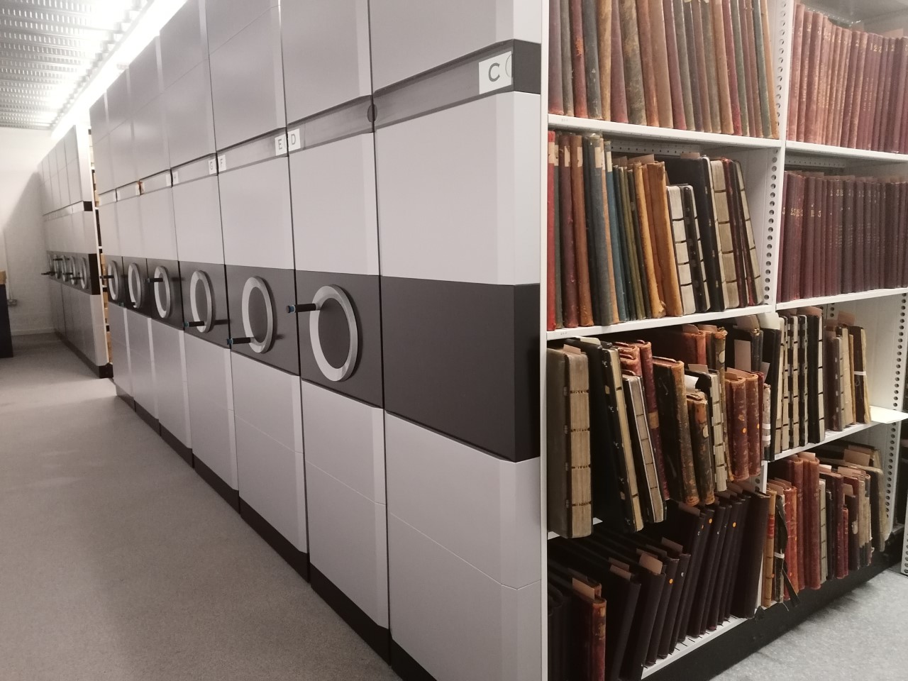 Photograph of one of the archives repositories at the Treasure House in Beverley